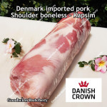 Pork Collar Boston-Butt Kapsim SHOULDER BONELESS SKIN OFF frozen Denmark DANEPORK whole cuts +/- 2.5 kg/pc length 10" 25cm (price/kg)